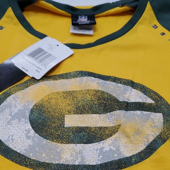 NWT Green Bay Packers Yellow Long Sleeve Top Shirt Women's Small New With Tags - Picture 5 of 8